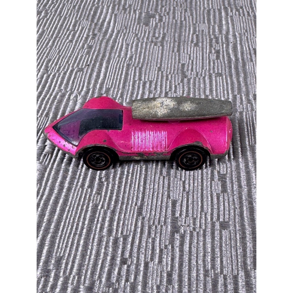 Vintage 1970 Hot Wheels Redline Rocket Bye Baby Pink Diecast Toy Car Hong Kong